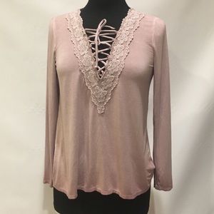 American Eagle lace up tee soft & sexy AEO T NWT